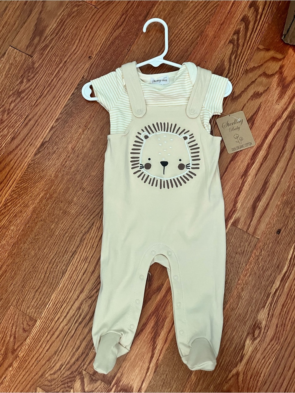 Sterling Baby Cream Lion Appliqué One-Piece